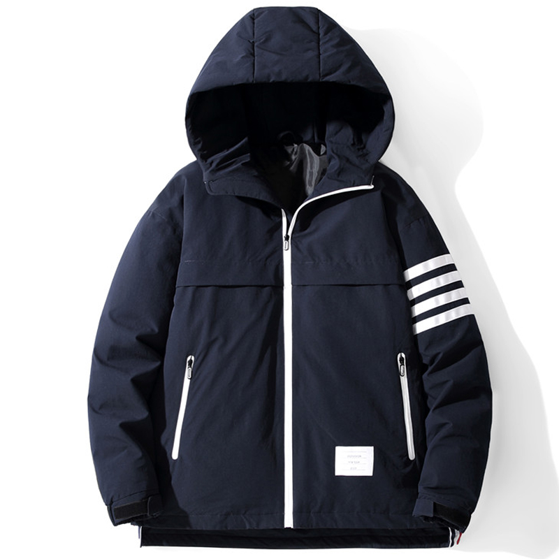 Comfortable Mens Hooded Insulated Jacket Featuring Premium White Duck Feather Filling