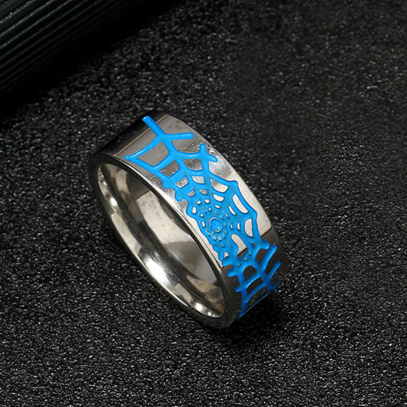 new product titanium creative and personalized Halloween spider web ring non-fading niche 925 Sterling Silver 14K Gold jewelry