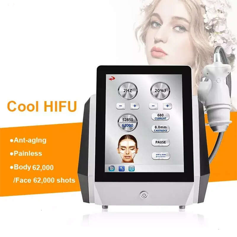 Portable Ultrasonic Frozen ICE HIFU Machine With Cooling System 60000 Shots Face Lifting Wrinkle Remover Anti-Puffiness Body Slimming Beauty Salon S