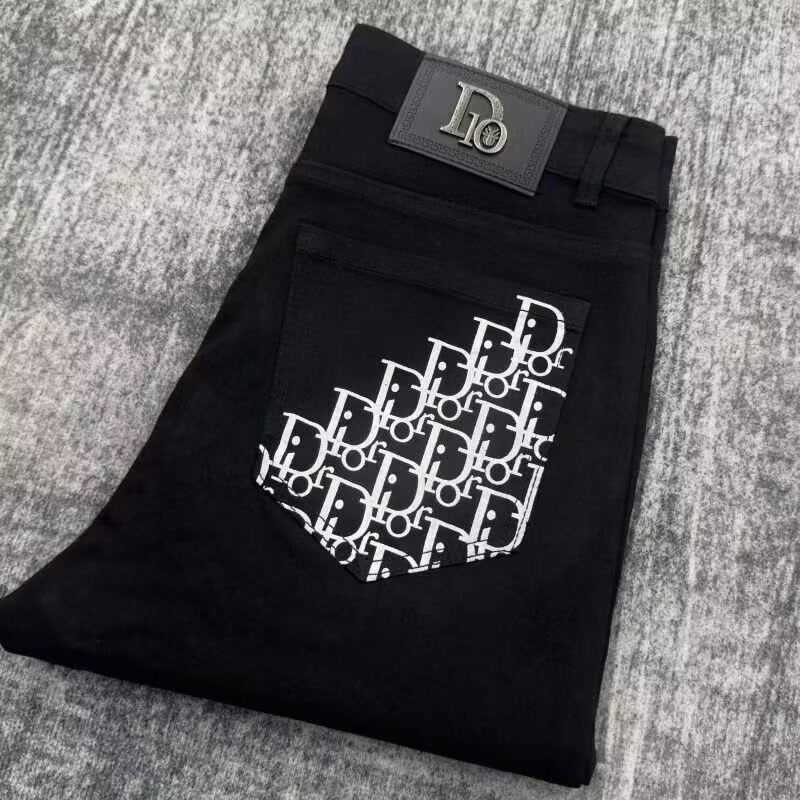 2025 Stretchy Niche Men's Slim Fit Jeans with Printed Design Casual Fashion Trendy Brand Pants for Teenagers S260804ZTX4