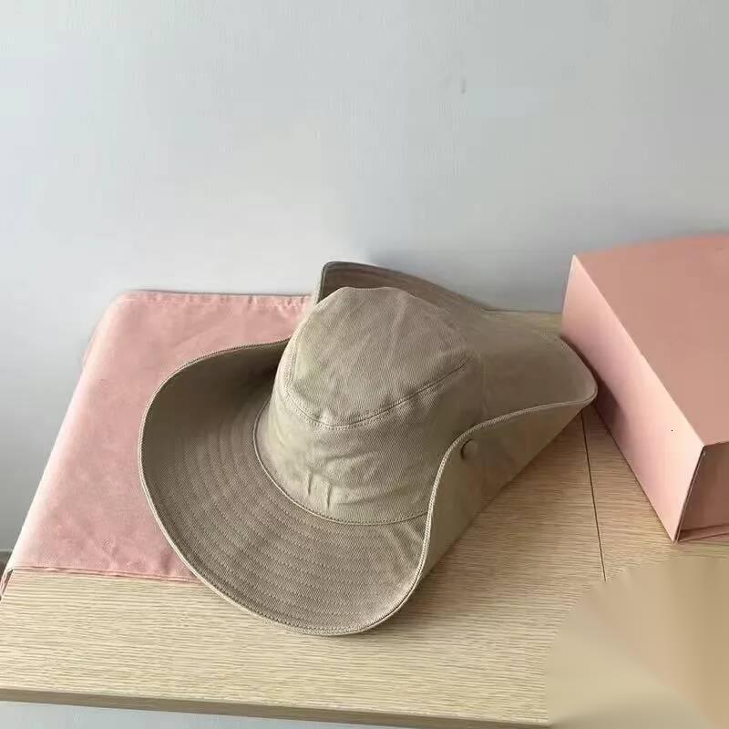 Embroidered letter summer western cowboy style fisherman outdoor camping hiking and mountain climbing hat sun protection ZXVF