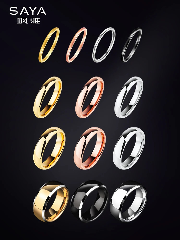 2MM 3.5MM 5MM 8MM Classic Gold Color Wedding Band Tungsten Carbide Rings Women Men Engagement Gift Jewelry Dome Polished Punk Me 260805