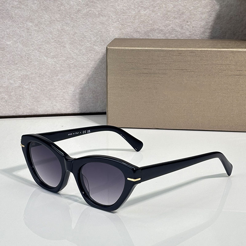 Classic designer sunglasses BV40099 black frame acetic acid gradient gray lenses high quality metal logo cats eye womens sunglasses casual driving d