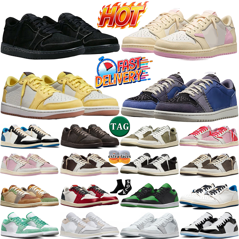 Designer travi travis Basketball 1s Shoes scottshoe 1 low Sneakers TS Banned Reverse Mocha Black Phantom Fragment Medium Olive Better With Time Men