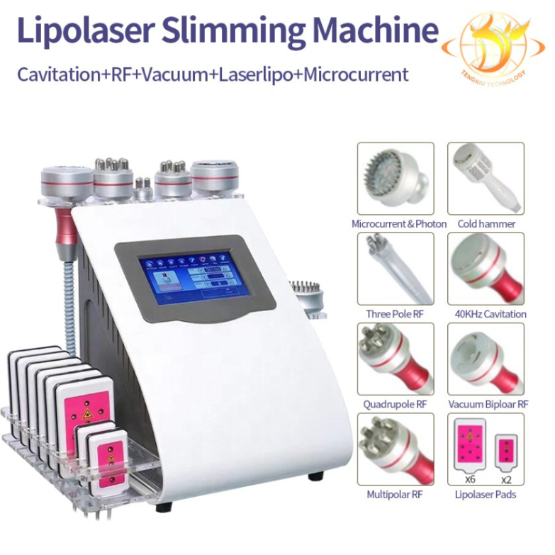 9 In1 Multifunction Slimming Beauty Lipolaser 40K Ultrasonic Cavitation Vacuum Rf Anti Winkle Lipo Laser Fat Reduction Cold Hammer Zz.V1.1B