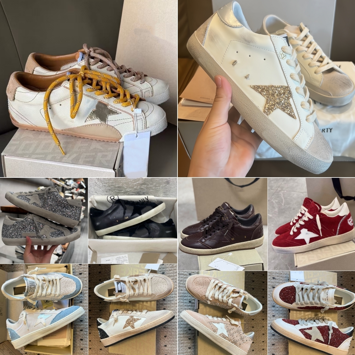 ggolden Sneakers women men Distressed Star Patch Leather Suede Dirty Shoes Vintage Casual Luxury Designer Classic White Silver Gold 35 47
