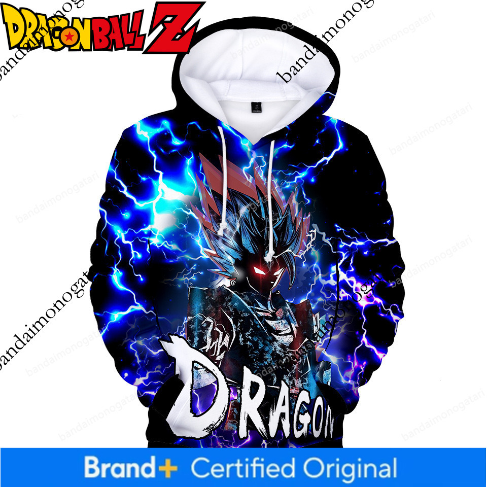 2024 New Foreign Trade Model Dragon Ball Japanese Anime 3D Printed Trendy Long Sleeve Hooded Sweatshirt for Men 01d4