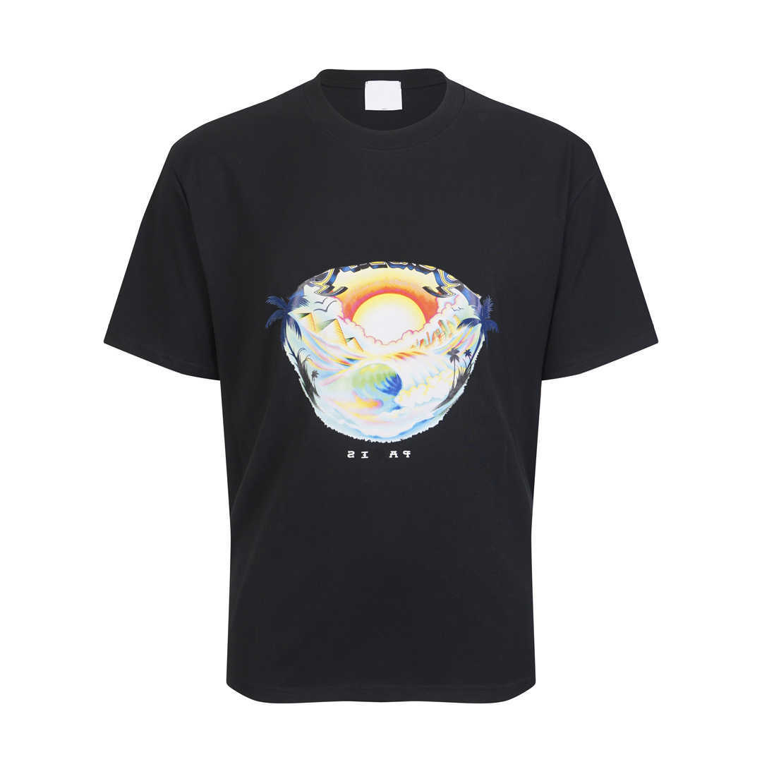 t designer shirt fashionable round neck embroidery letter polo mens tshirt 100% cotton summer leisure loose tshirt D260805