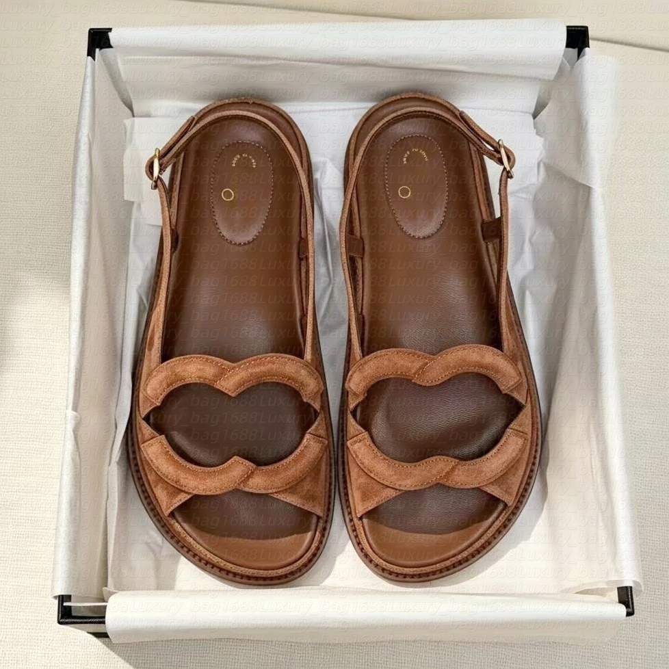Back Strap Designer Casual shoe Suede leather Comfort Clogs Mule Sandals Luxury sliders Womens Slip Flat Slides Summer Fashion Slides dad bottom fem