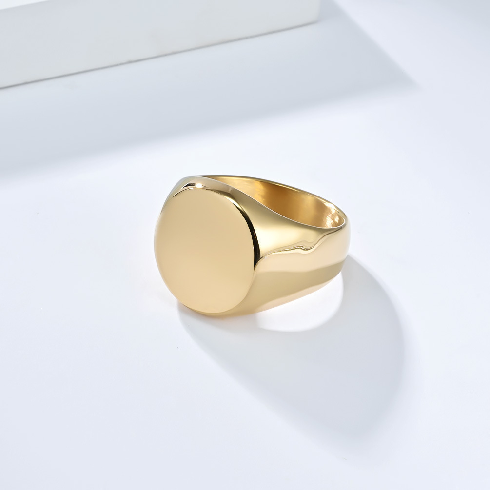 High quality Simple Smooth 17mm Round Titanium for Men, Personalized Laser Engraving Stainless Steel Ring