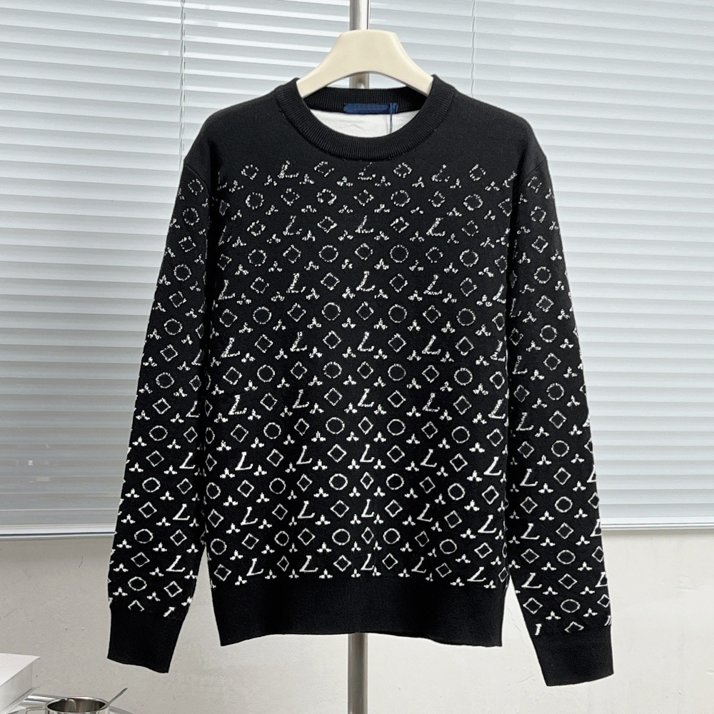 Designer brand high-quality men's sweaters, classic jacquard gradient pullover sweaters, wool sweaters, fashionable and warm sweaters, as well
