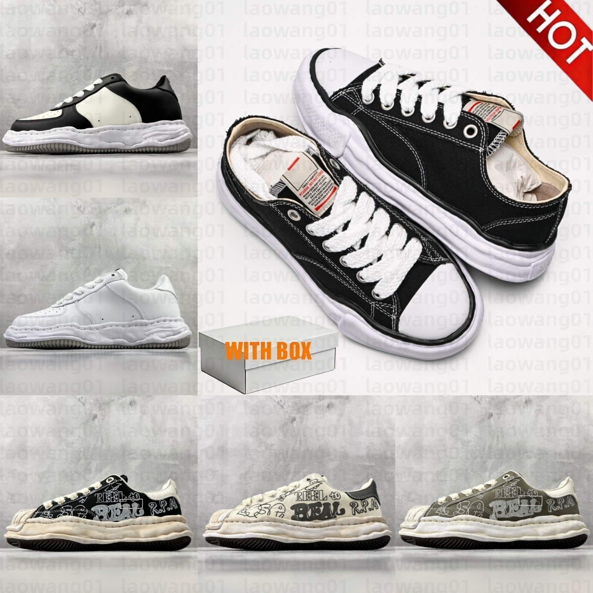 Top Quality maison shoes designer shoes Mens Womens Dissolved Shoes thick soled Casual shoes Black and White OG Canvas Shoes Luxury Outdoors tennis