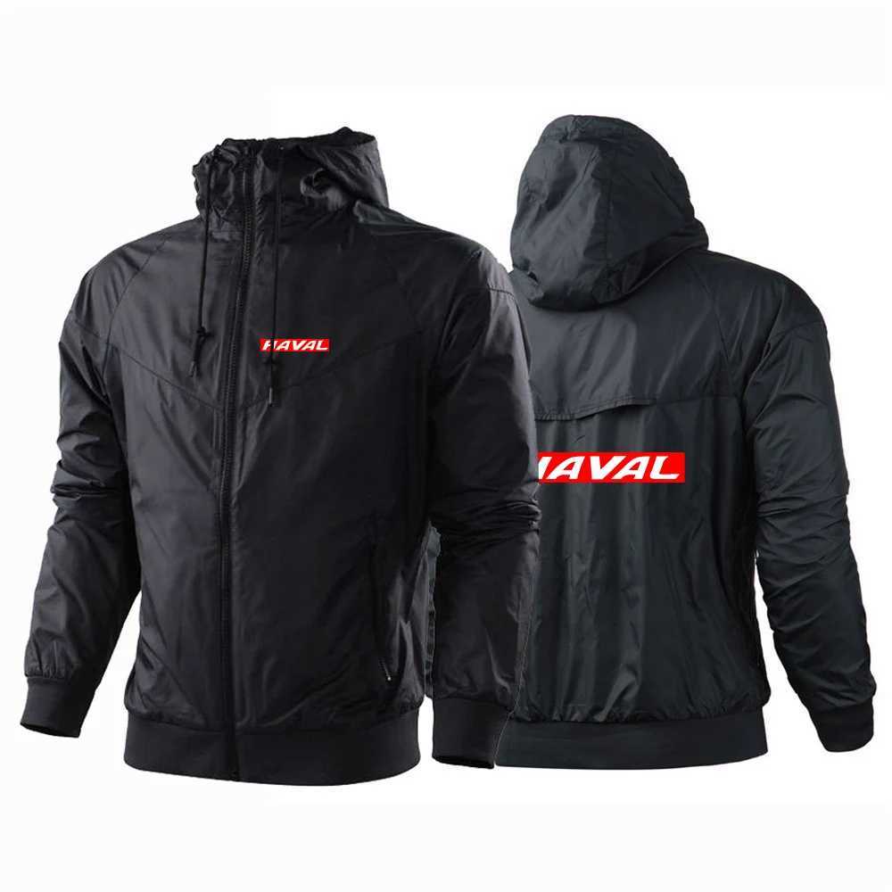 2024 Haval New Men Spring and Autumn Printing Windproof Comfortable Casual Hooded Fashion Five-Color Windbreaker Coat Tops S260805NL2X