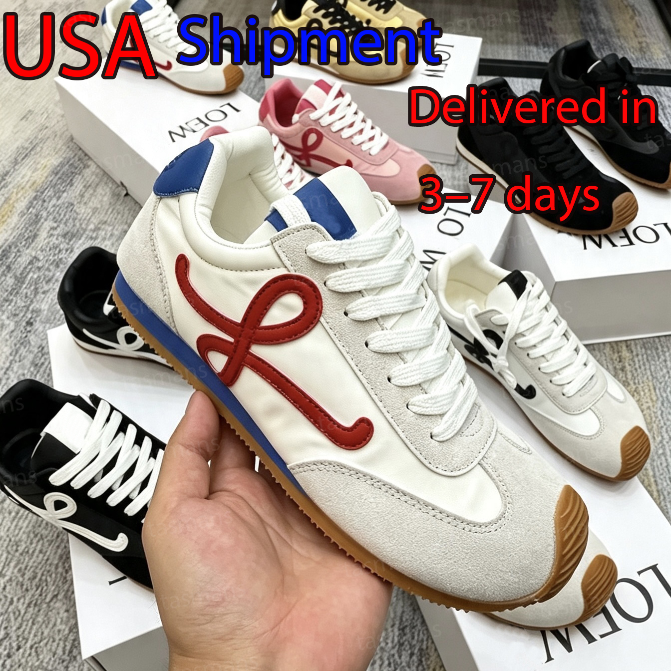 Flow Runner Casual Shoes Designer Runner 2.0 Sneakers Embossed Letters Round Toe Lacing Military Training Shoes Low Black White Lifestyle Casual Ath