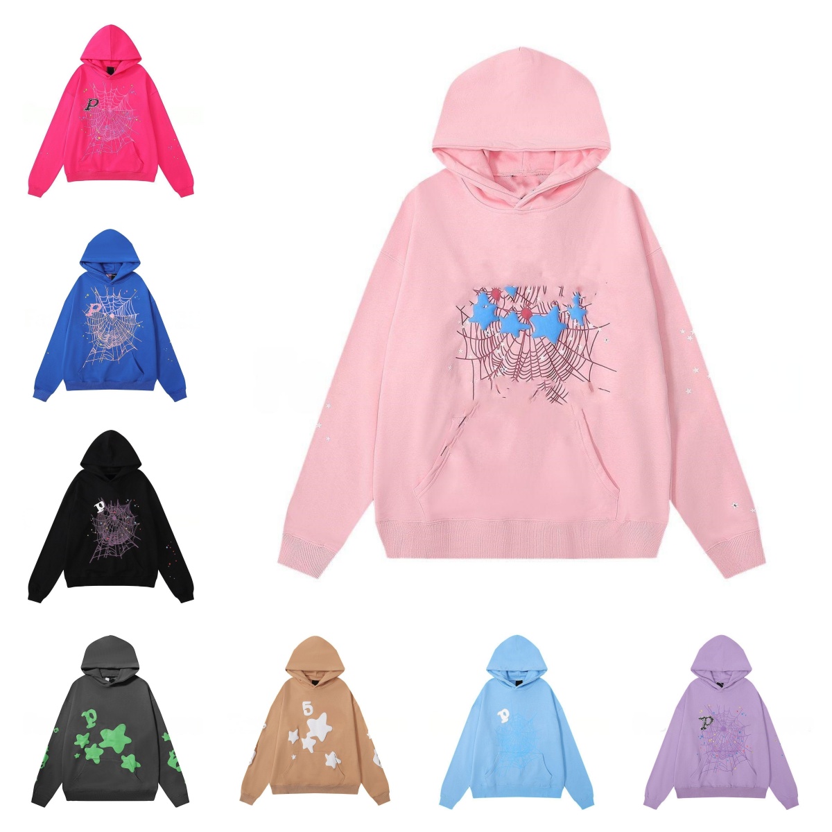 Designer mens pullover hoodie with kangaroo pocket ribbed hem and cuffs loose fit suitable for spring and autumn wear y2k hip hop casual sportswear