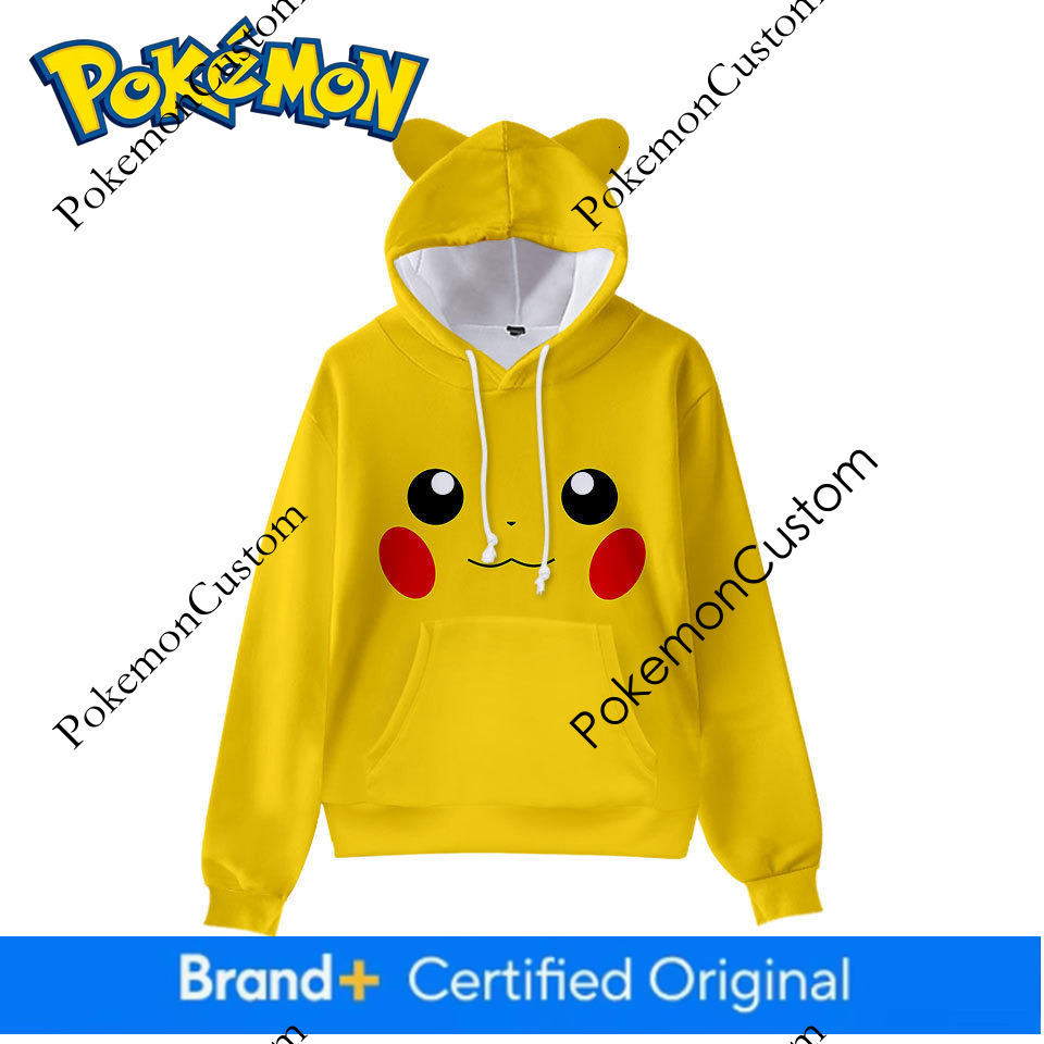 New pokemon Cat Ears Hooded Pikachu 3D Digital Printing Sweatshirt Factory Direct Sales and Delivery d6b0