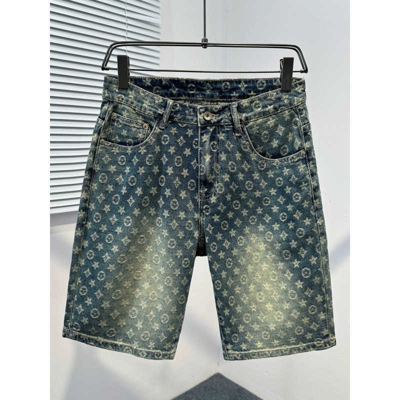 Men's denim shorts new summer style personalized print trendy brand Korean version slim fit versatile mid-length pants S2608040J0D