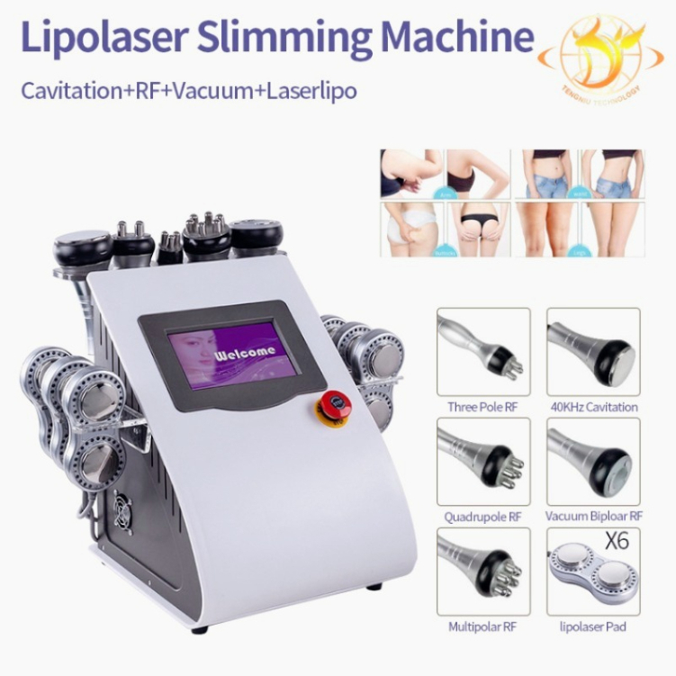 Slimming Machine 6In1 Promotion Ultrasonic Cavitation V.2.0 Vacuum Radio Frequency Lipo Laser For Weight Reduce Zz.V1.1B