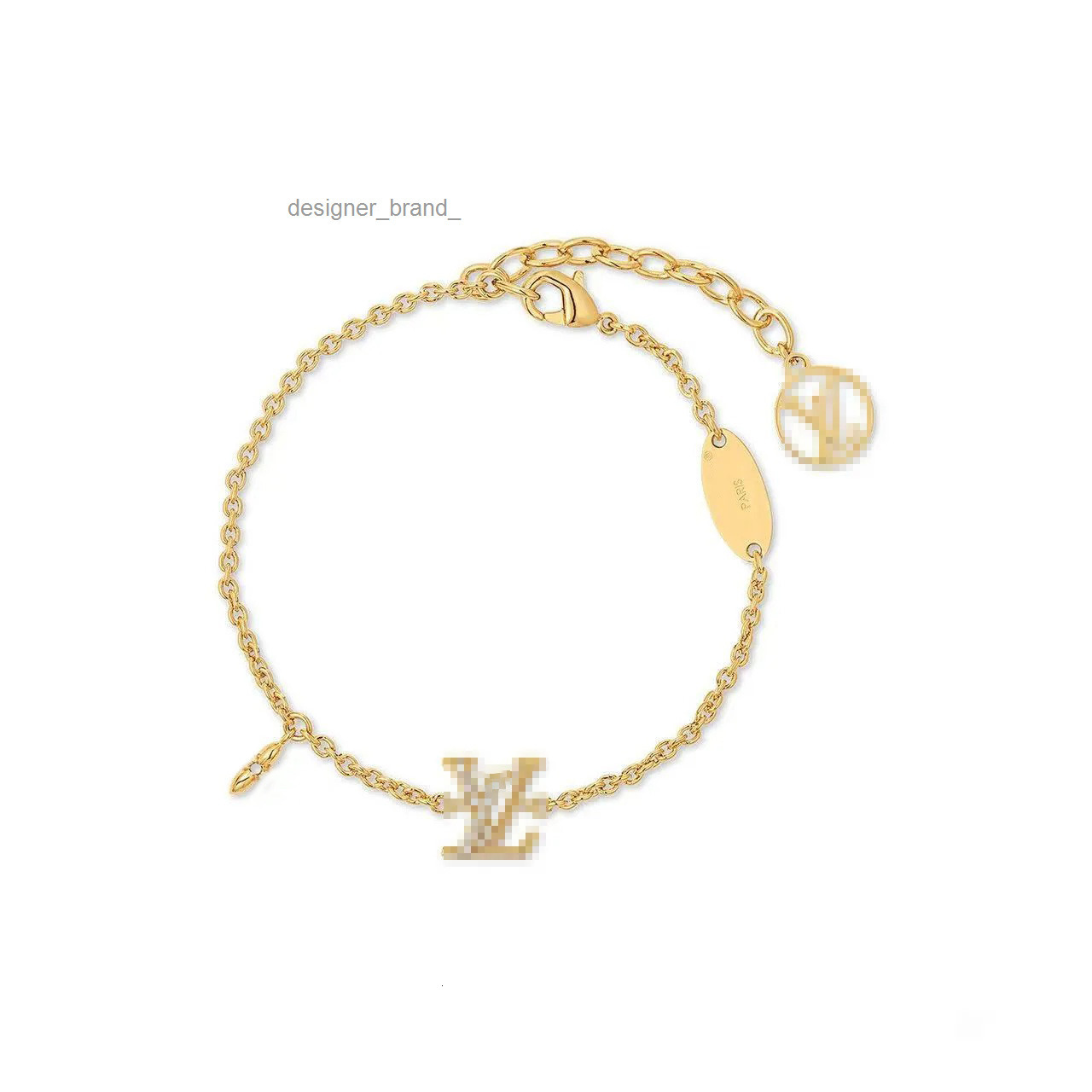 Letter Diamond Clover charm chain bracelets 18K Jewelry for women fashion high end Elegant Classic Gold plated Wristband bracelet
