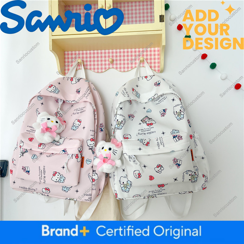 Printed Graffiti Student Backpack Waterproof Double Shoulder Sanrio Hello Kitty Niche Versatile School Bag Korean Style Girl 70c
