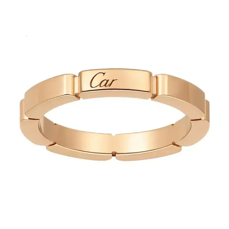 Plain Band Ring 18K Rose Gold Charm Classic Designer For Women Men Luxury Full Diamond Elegant Love Lovers Wedding Engagement Rings wedding Jewel