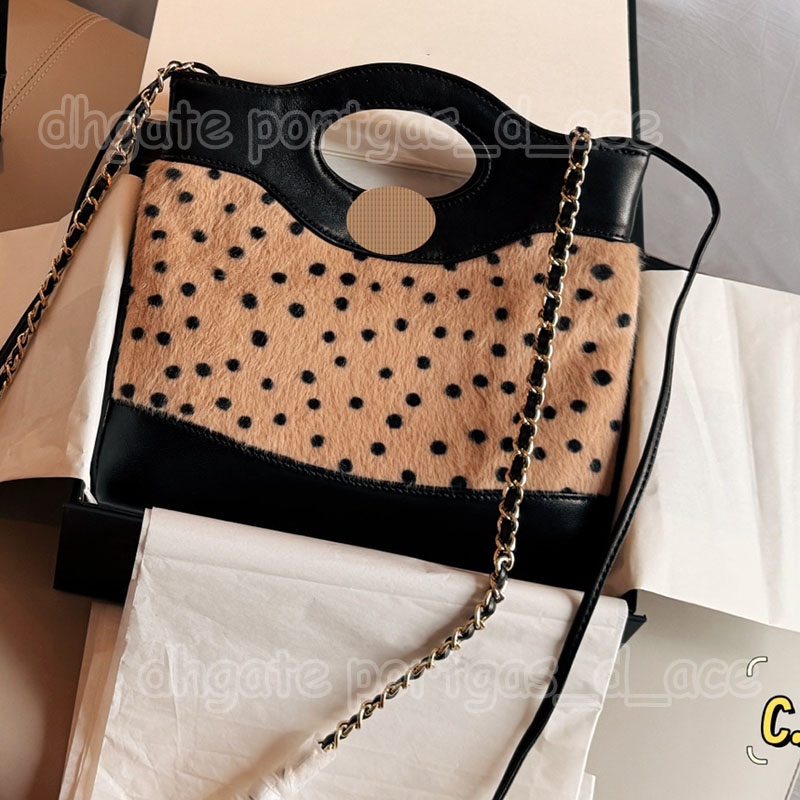 Sac à main Vintage à pois pour femmes, sac à bandoulière avec chaîne de styliste, sacs de couleur contrastée, sac de luxe élégant pour fête d'ann