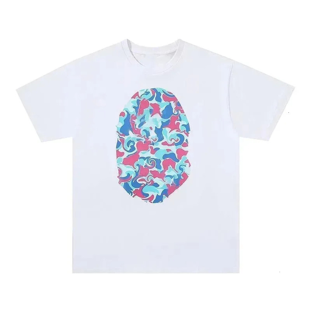 Bathing Ape Tee Designer Basic White Printed Short Sleeve Tee Gradient Camouflage Ape Head Graphic Tshirt Comfort Loose Street Tops Casual O