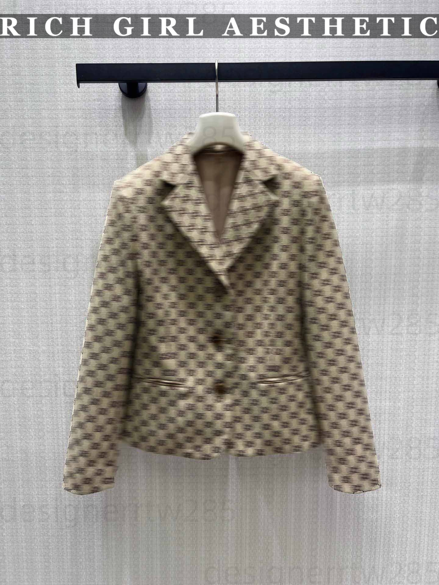 GG jackets womens Blazer Jacket designer clothes women with Brand logo Monogram Logo Print Long Sleeve Fitted Lapel Button Up Suit Coat D805