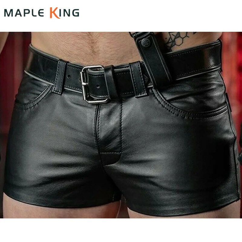 Pu Leather Shorts for Mens Underwear Plus Size Clothing Sexy Punk Style Summer Outfit Black Short Homme Men Boxers Club Wear 5XL 260730