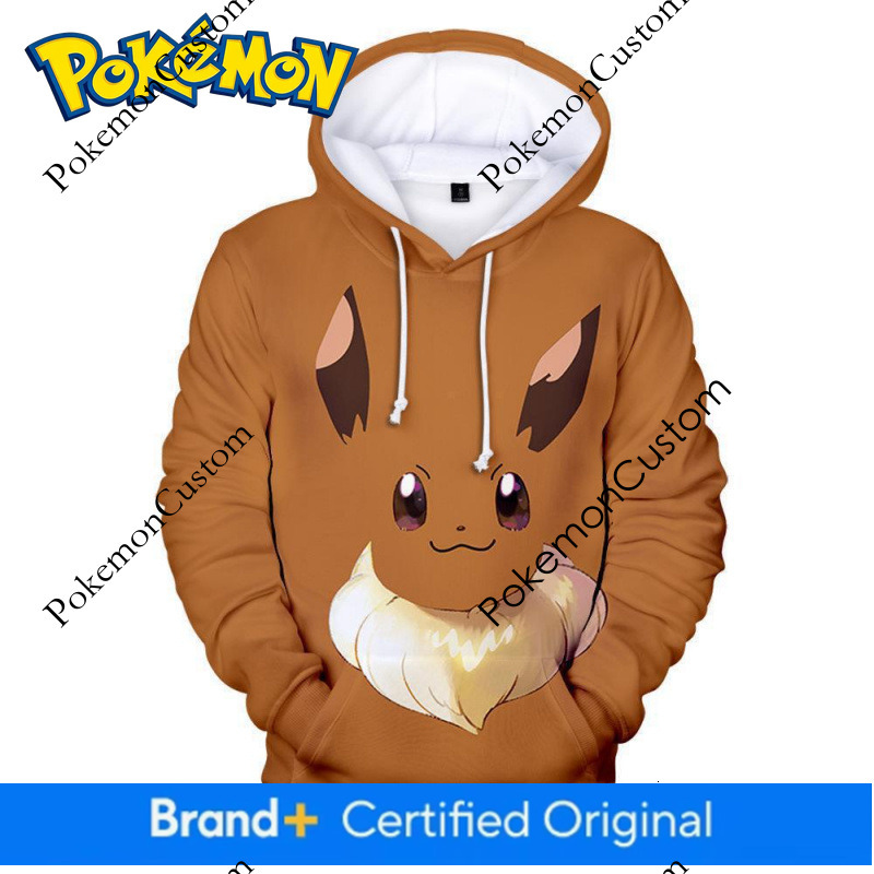 New cross-border product: Trendy 3D digital print Pikachu merchandise, autumn hooded men's sweatshirt 5433
