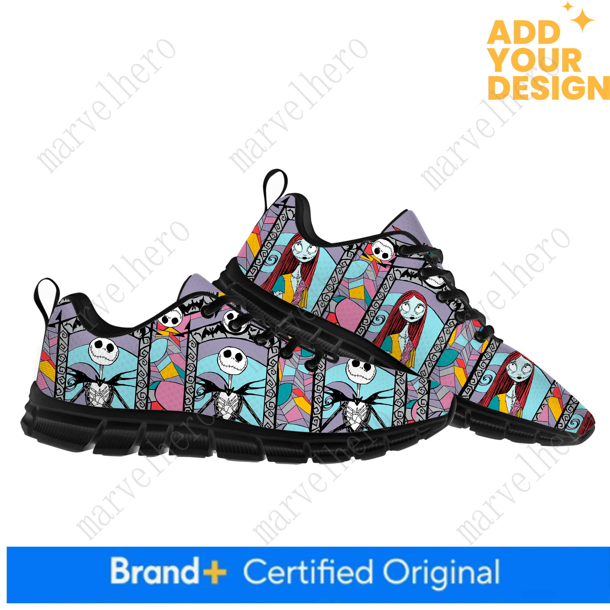 The Nightmare Before Christmas Sports Shoes Mens Womens Cartoon Anime Sneakers Casual Custom High Quality Couple Shoes Unisex Casual Sports Shoes