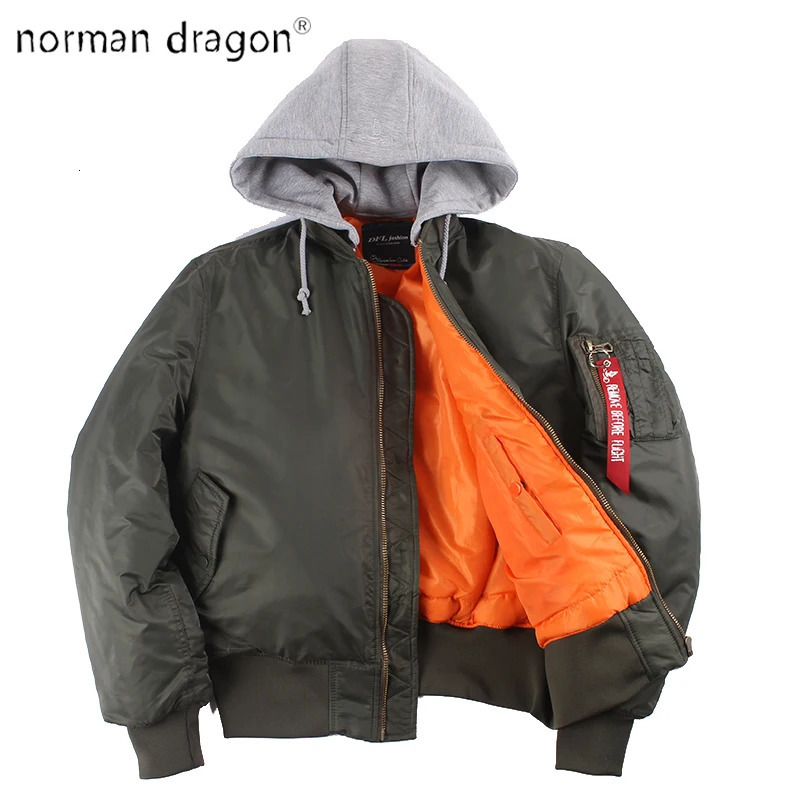 2025 Winter oversized MA-1 with hooded streetwear hip hop army military coats clothes bomber flight air force pilot jacket men 260805