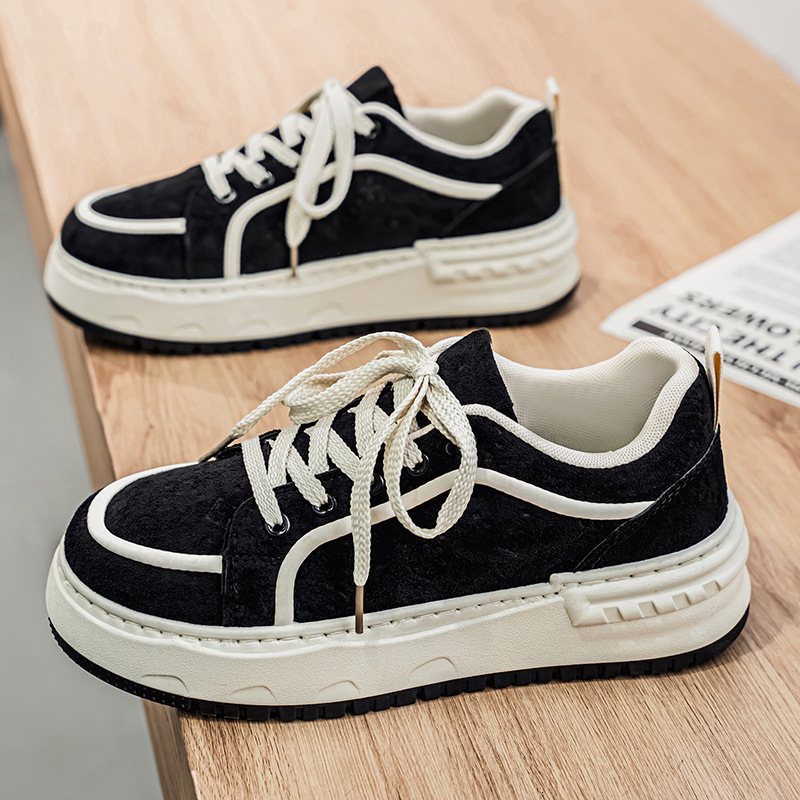 Men's Autumn Wheat Color Retro Height-Increasing Suede Shoes Youth Student Trendy Versatile Sports Casual Sneakers