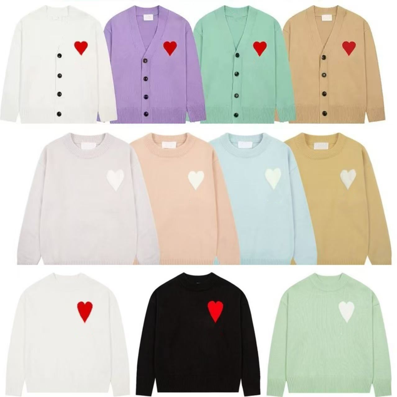 Fashion sweater mens and womens wear designer sweater embroidered heart solid color big love crewneck long sleeve knitted pullover UK French High st