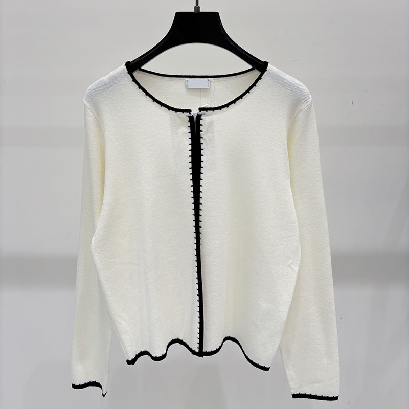 Brand Woman Minimalist Knit Vest Cardigan Set Long Sleeve Versatile Casual Top Spring Autumn Date Commuter Daily Wear