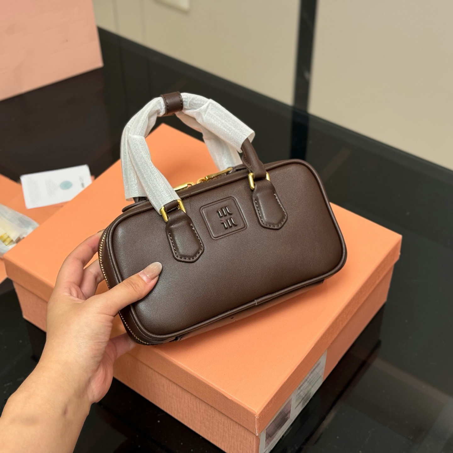 Mini Bowling Bag Motorcycle Duffle Bag Designer Underarm Womens Handbags Top Handle Satchel Briefcase Shoulder Bag Fashion Purse Luxury Travel Poche