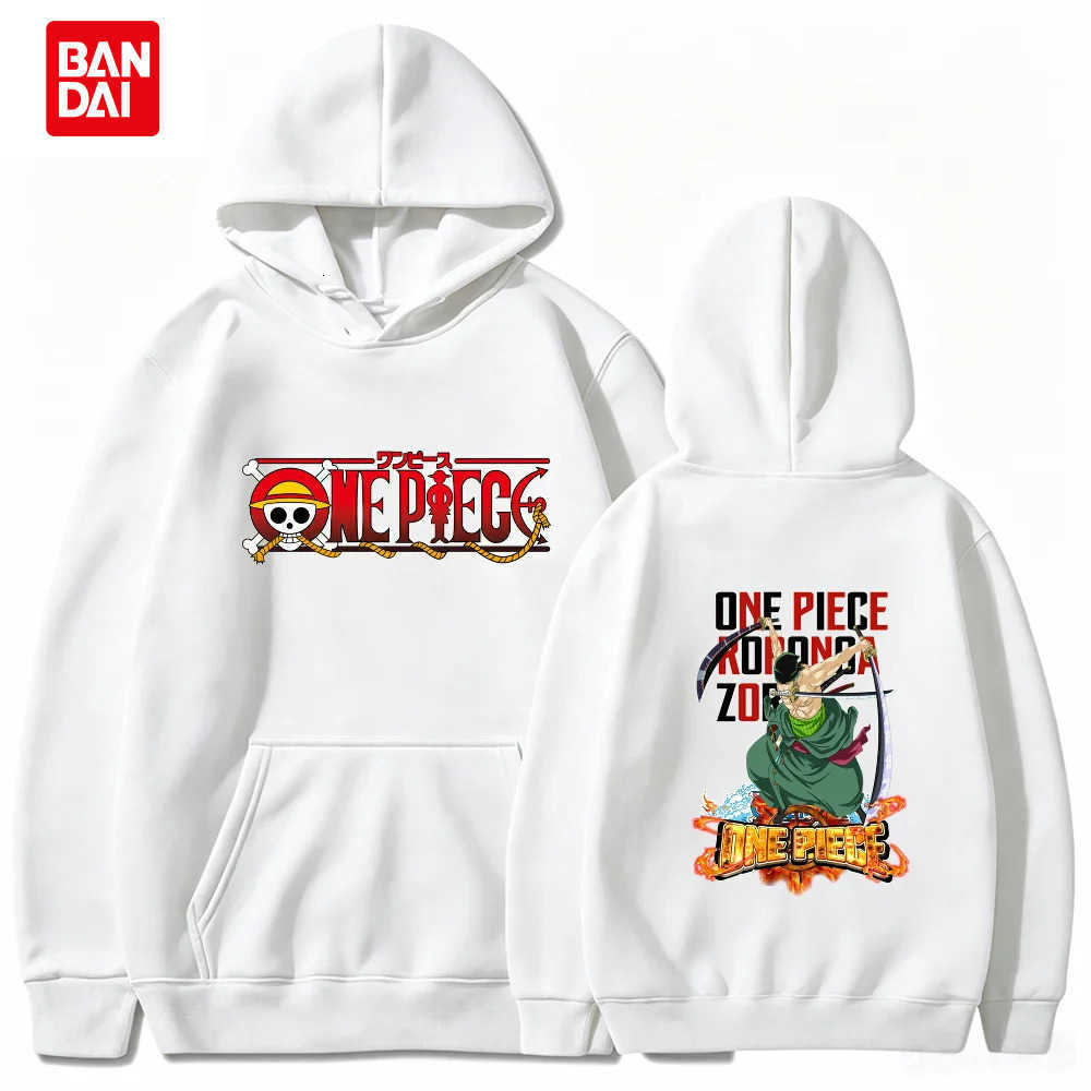 Bandai Bandai One Piece Men's Hoodie Three Sword Style Zoro Fleece Sweatshirt High Quality New Winter Warm Athletic Hoodie L260805HS56