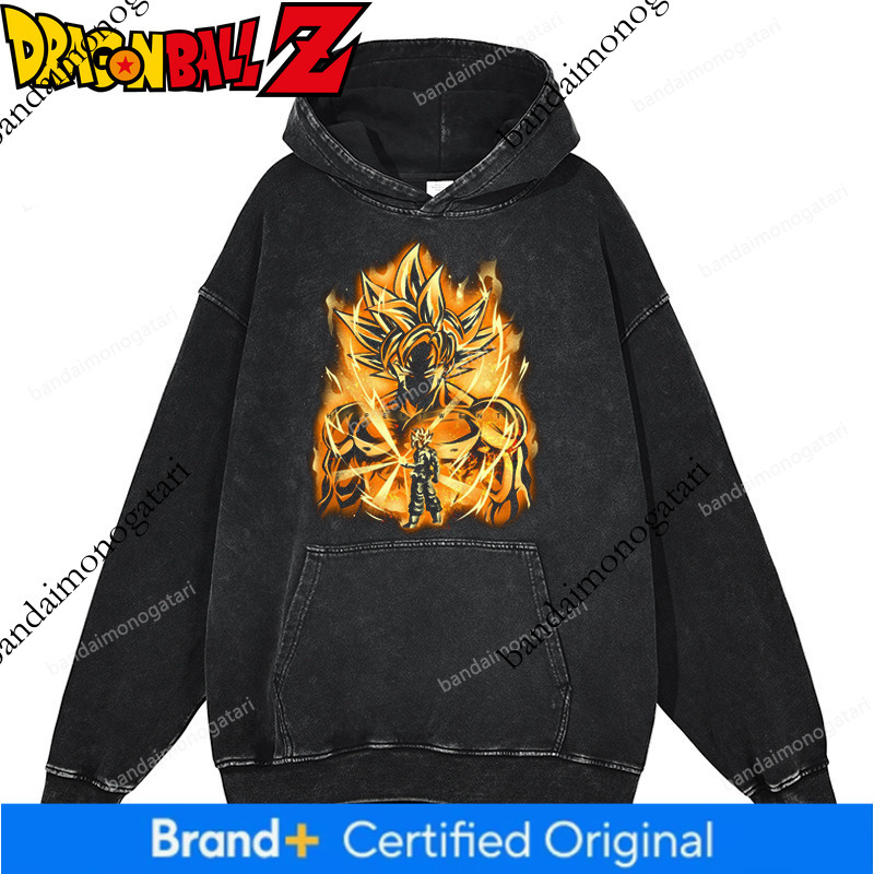 Washed vintage Dragon Ball Goku series Japanese anime autumn 440G heavyweight hoodie with a distressed, loose fit 2ddb