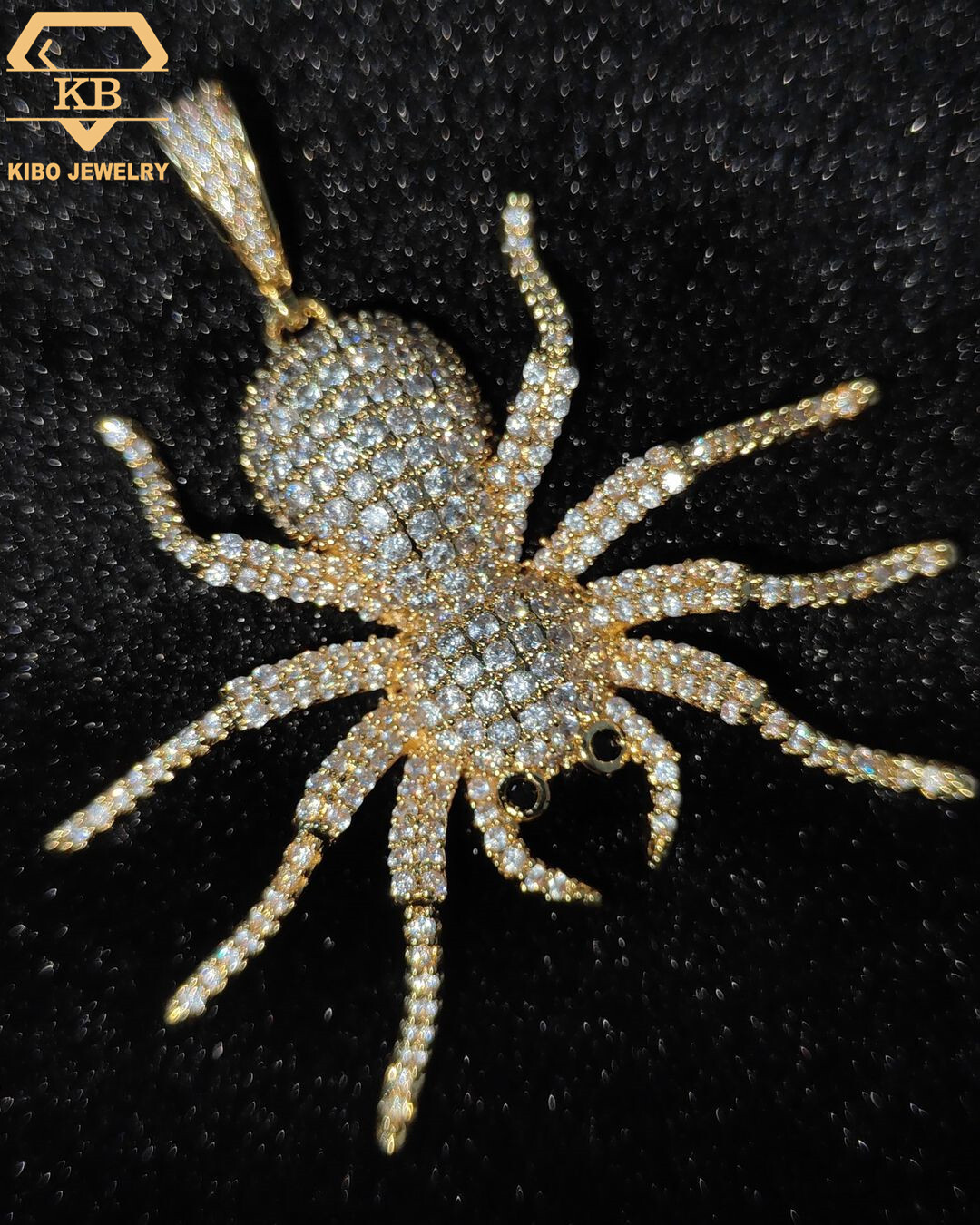 3D Design Spider Iced Out Custom Gold/Platinum Plated Mens 925 Silver VVS Moissanite Diamond Third Party Certified Pendant