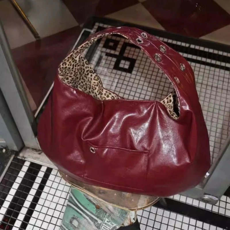 Double-Sided Shoulder Bag Cool and Sweet Leopard Print Tote Bag Womens Versatile Large Bag Retro Chic Handbag Bolsos260729