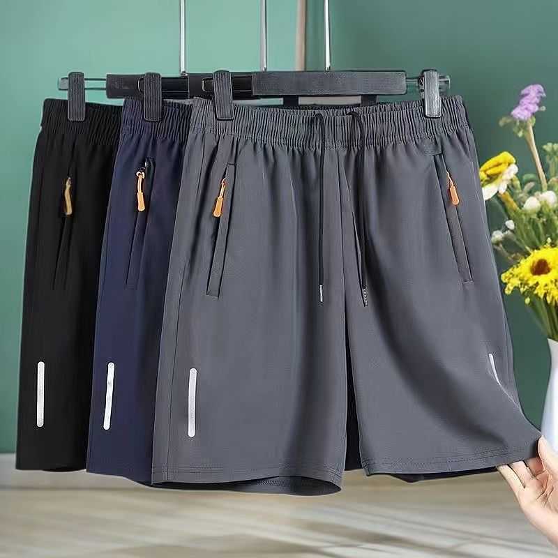 New Summer Men's Shorts Thin Ice Silk Quick-Dry Shorts Men's Sports Five-Point Shorts Loose Breathable Beach Shorts S2608040OZT