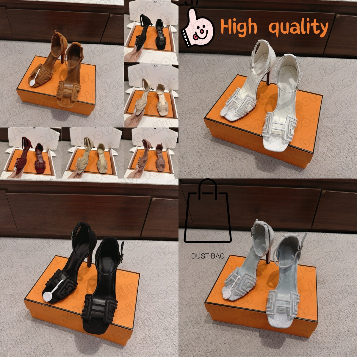 designer Oraness Sandal womans 10.5cm high heels suede sheepskin beige Black leather open toe buckle burgundy magenta blue brown grass green 7.5cm M