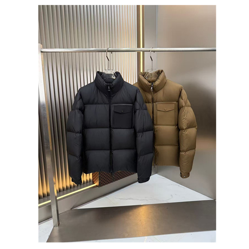 Men's designer fluffy Moka NFC warm top quality coat with badge down jacket Winter Outwear outdoor fashion Chinon men's square quilted sho