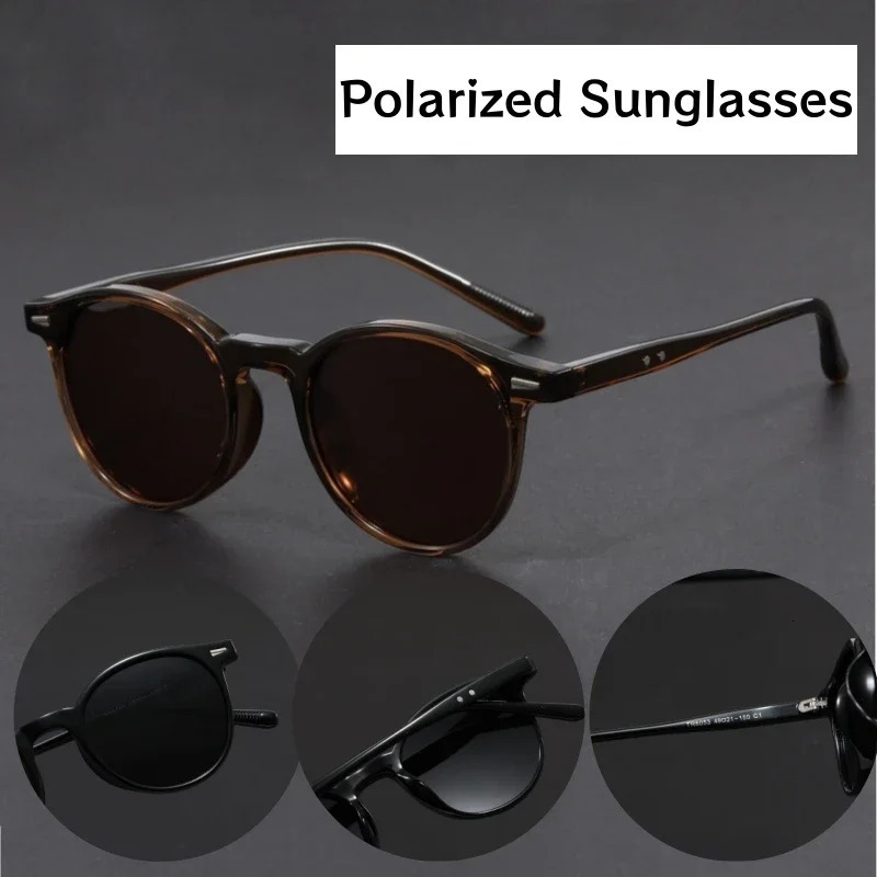 Korean Ultra Light Polarized Sunglasses Round Frame UV400 Sun Glasses Retro Trendy Fashion Driving Shades Men Women Eyewear 260804