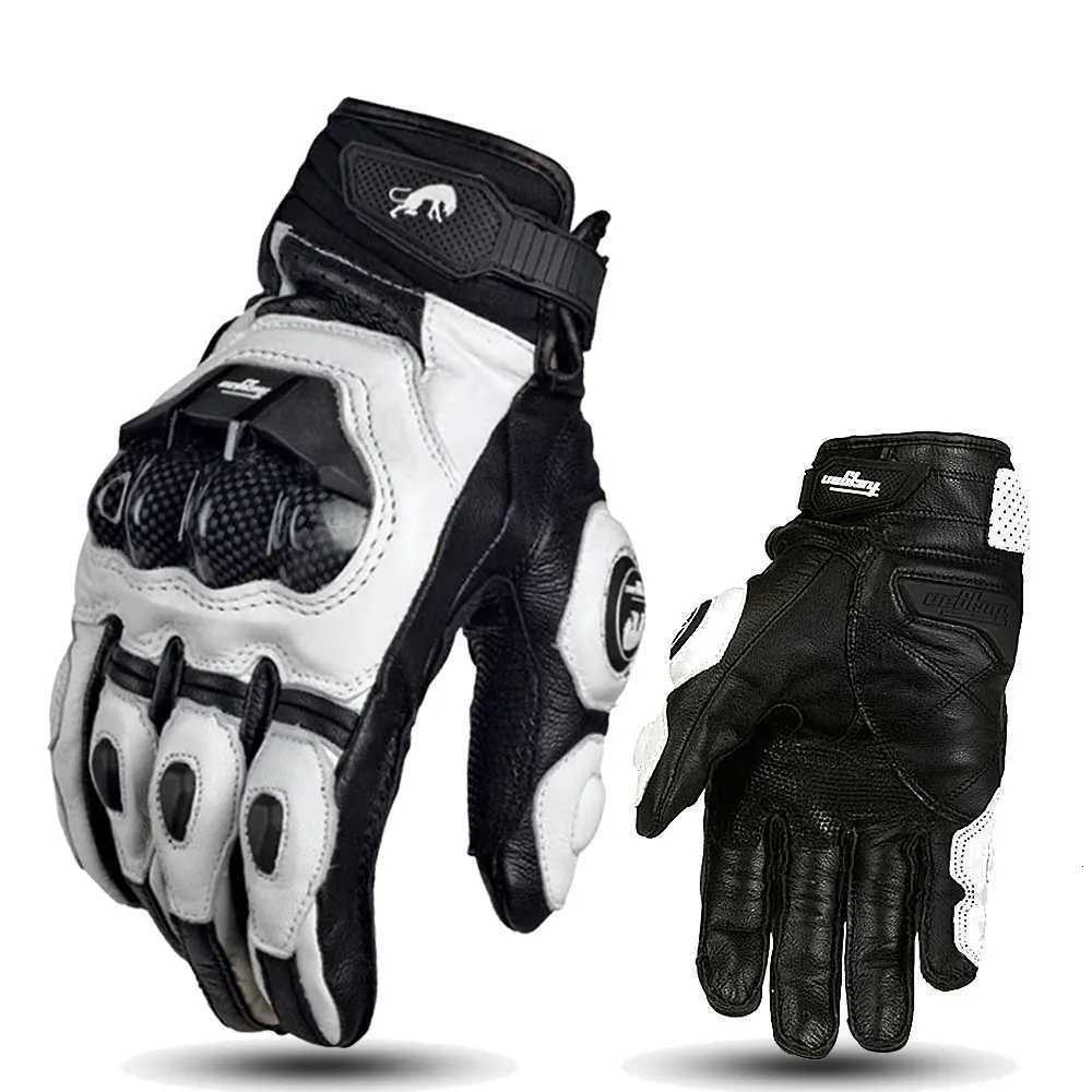 biker Leather Motorcycle Gloves Carbon Fiber Protective Gloves Men Motocross Motorbike Gloves Biker Racing Riding Gloves Black J260805