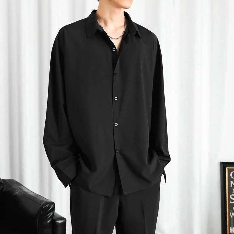 Shirt Men Solid Long sleeved Shirt For Men Korean Fashion Shirts Comfortable Blouses Casual Loose Classic Single Breasted Shirt Z260805