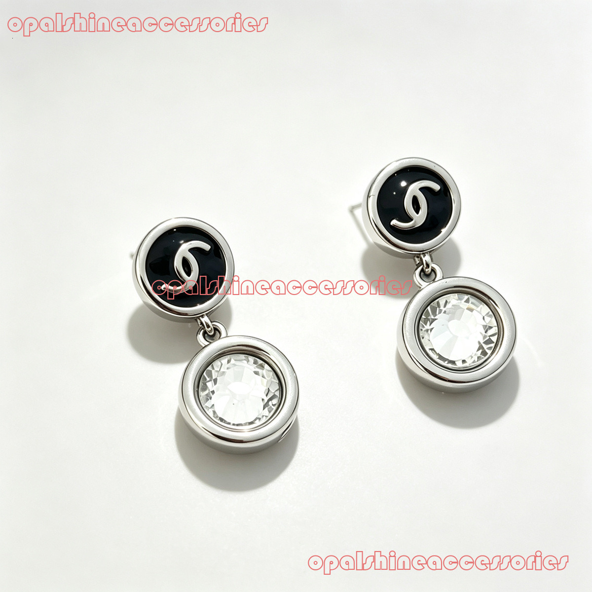 Designer Jewelry Channel 26 new models of letter-shaped round enamel pendant dias earrings with a light design CC Earring