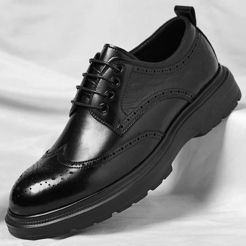 business shoes Men's formal leather wear casual leather shoes soft-soled lace-up comfortable dress shoes wedding groom shoes H260805