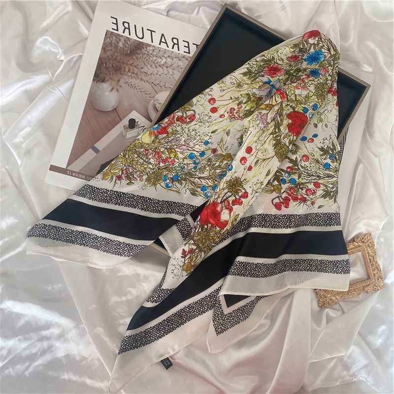 Elegant silk scarf versatile for spring and autumn new 2023 summer small square scarf for women thin long stylish and fashionable L260804SSMV