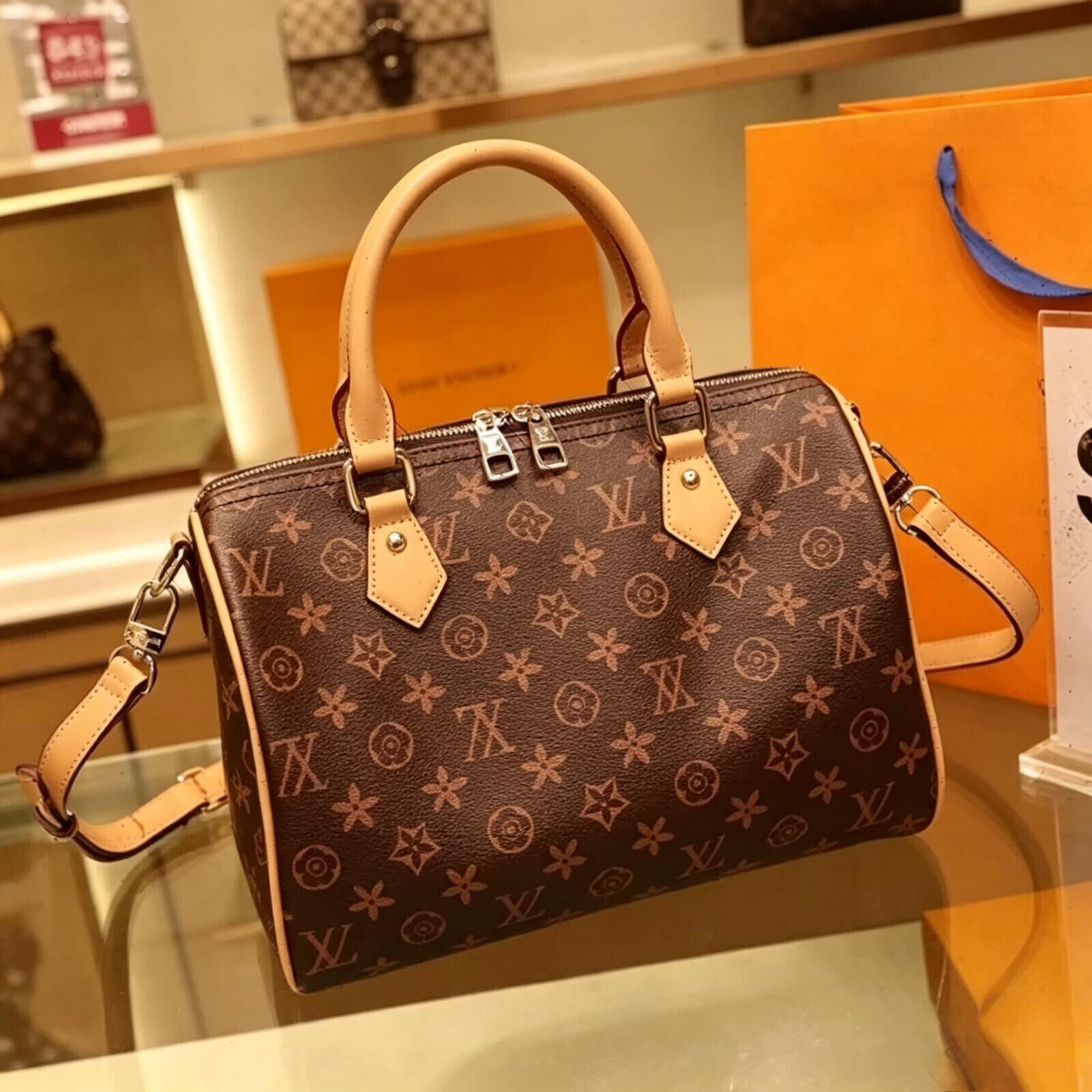 hot 10A Bags Top Mini Nano 25cm 30cm Shoulder Women Leather Denim Crossbody Luxury Brands Embossed Tote Purse Brown Flower Handbag Designer Bag
